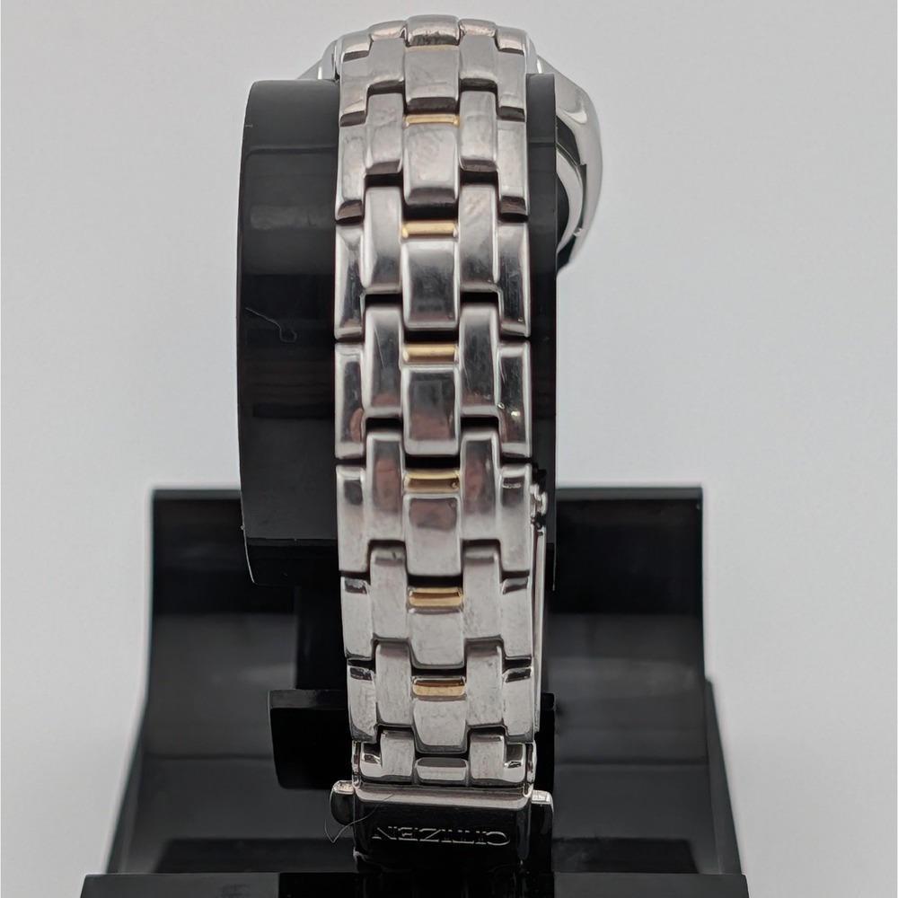 Citizen Eco-Drive Two Tone White Dial Ladies Watch Date E011-S049601 - Picture 7 of 10